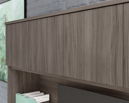 Teknik Office Affiliate 1500 Hutch Desk in Hudson Elm Effect Finish with Storage