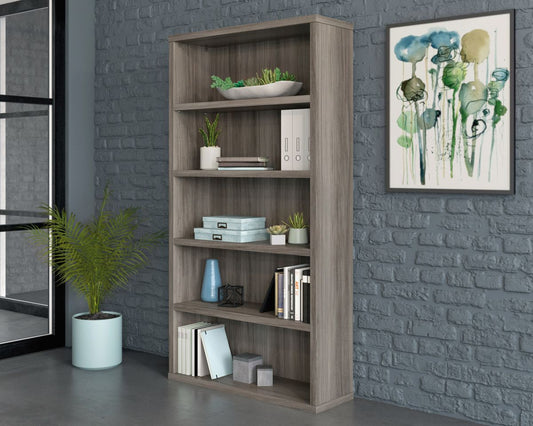 Teknik Office Affiliate 5 Shelf Bookcase in a Hudson Elm Effect Finish