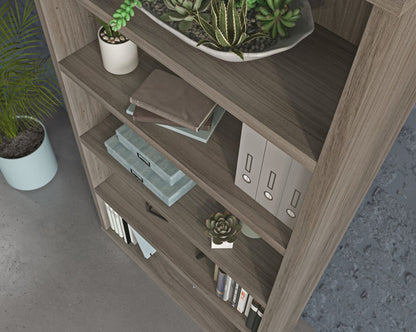 Teknik Office Affiliate 5 Shelf Bookcase in a Hudson Elm Effect Finish