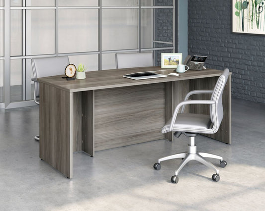 Teknik Office Affiliate 1800 X 900 Bow Front Desk in a Hudson Elm Effect Finish, 1" Thick Top and Adjustable Base Feet