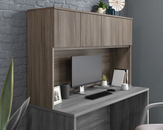 Teknik Office Affiliate 1500 Hutch Desk in Hudson Elm Effect Finish with Storage