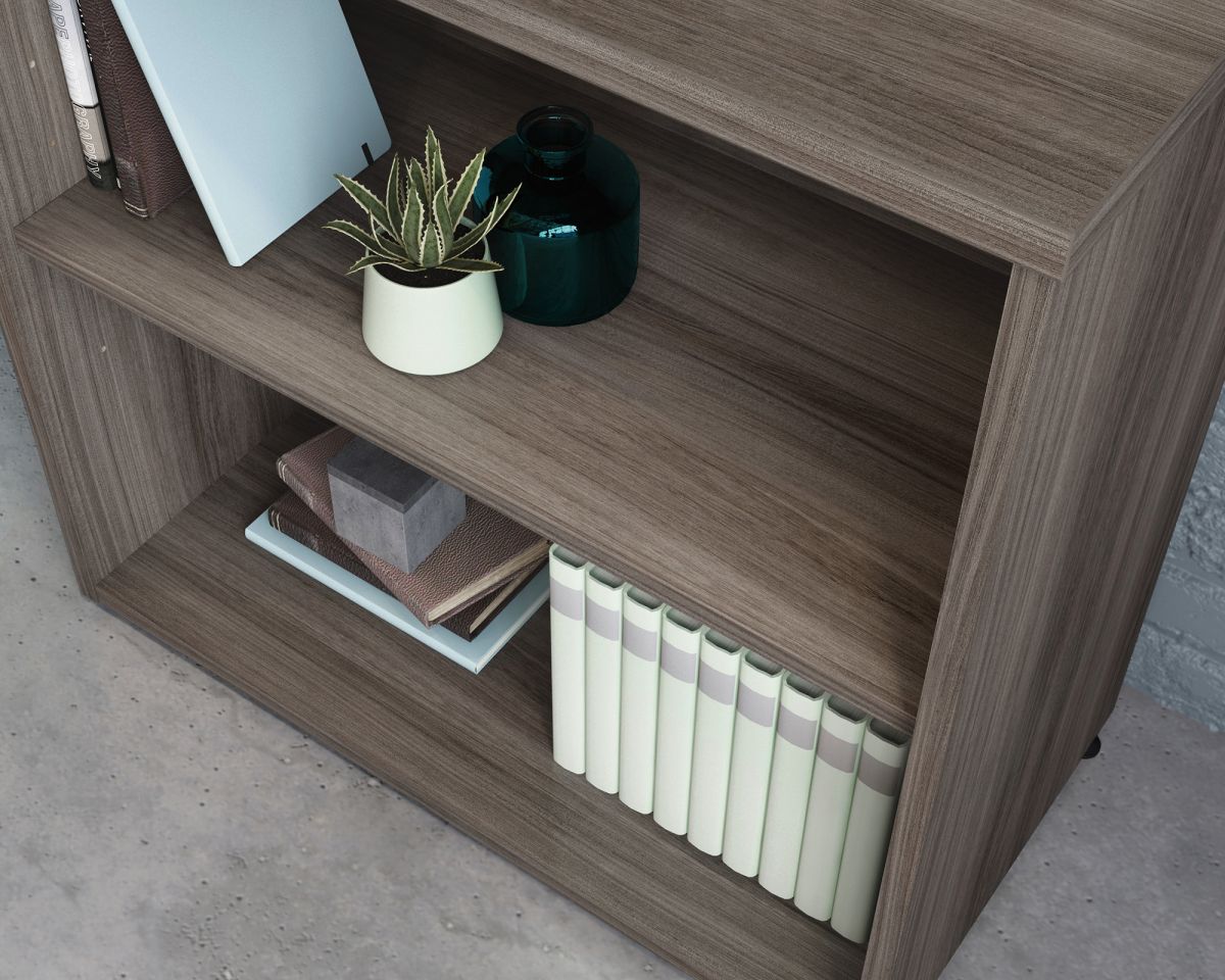 Teknik Office Affiliate 2 Shelf Bookcase Desk in a Hudson Ekm Effect Finish