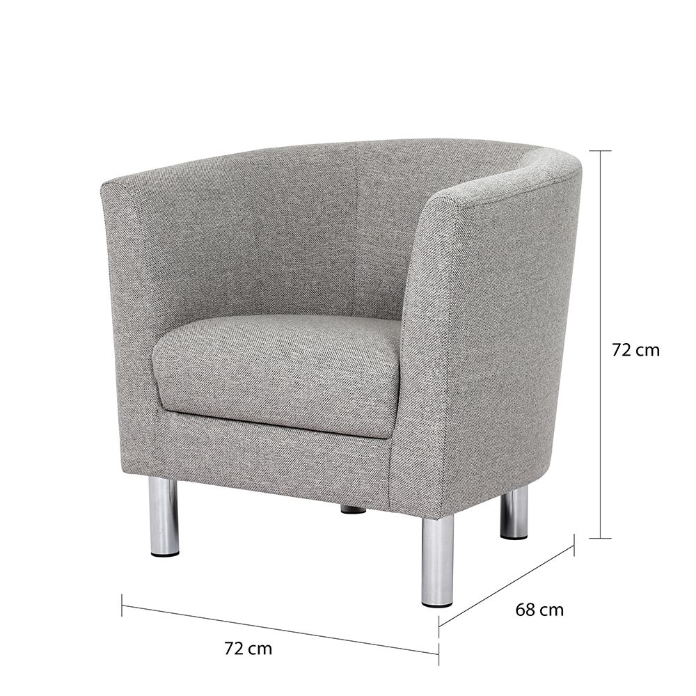Furniture To Go Cleveland Stylish Armchair in Nova with Chrome Feet