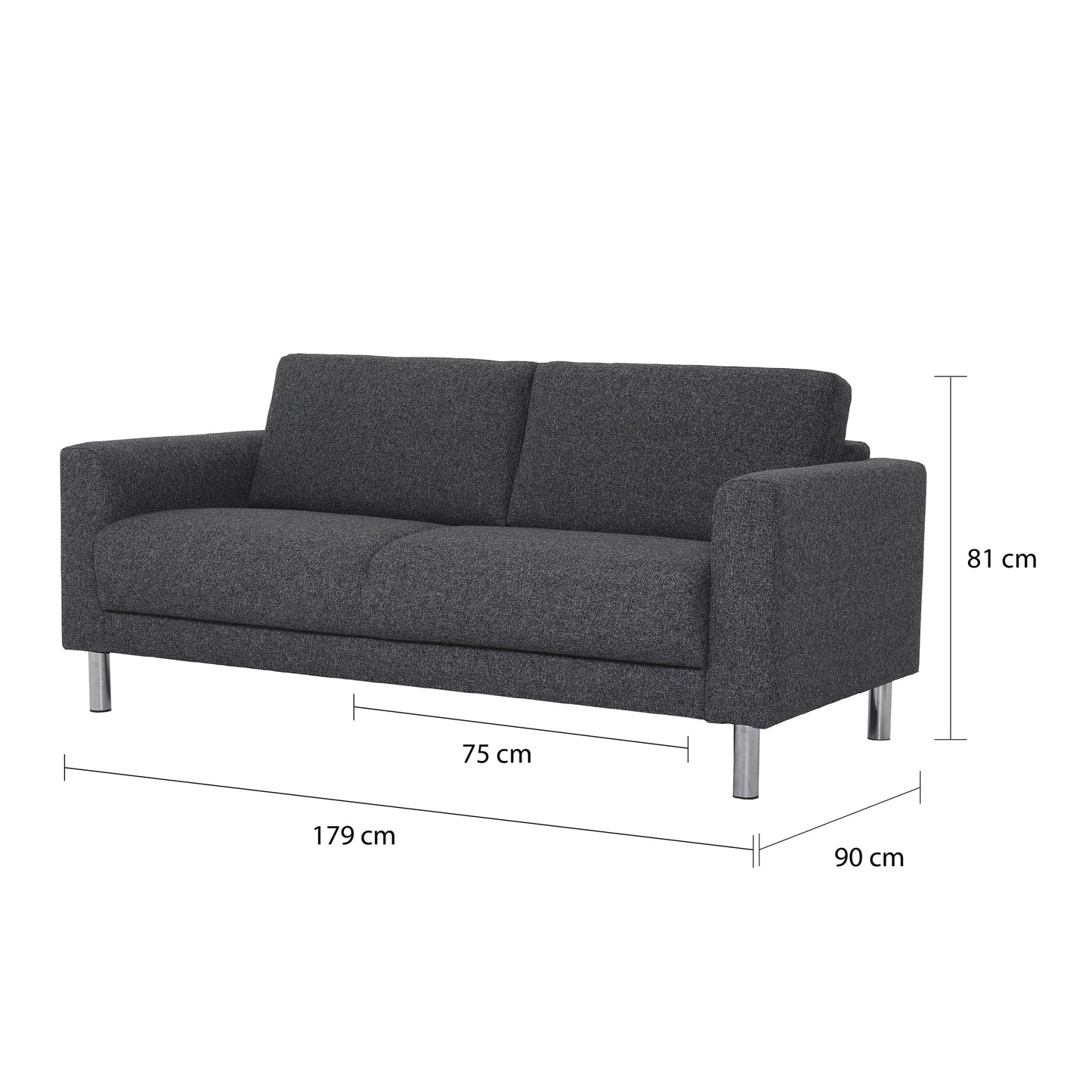 Furniture To Go Cleveland 2-Seater Sofa in Nova Anthracite