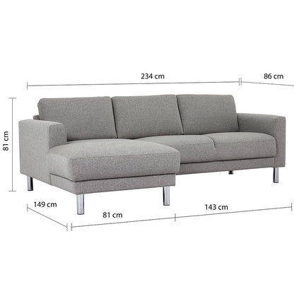 Furniture To Go Cleveland Chaiselongue Sofa (LH) in Nova Light Grey
