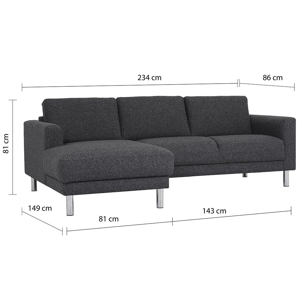 Furniture To Go Cleveland Chaiselongue Sofa (LH) in Nova Anthracite