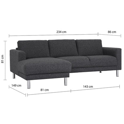 Furniture To Go Cleveland Chaiselongue Sofa (LH) in Nova Anthracite