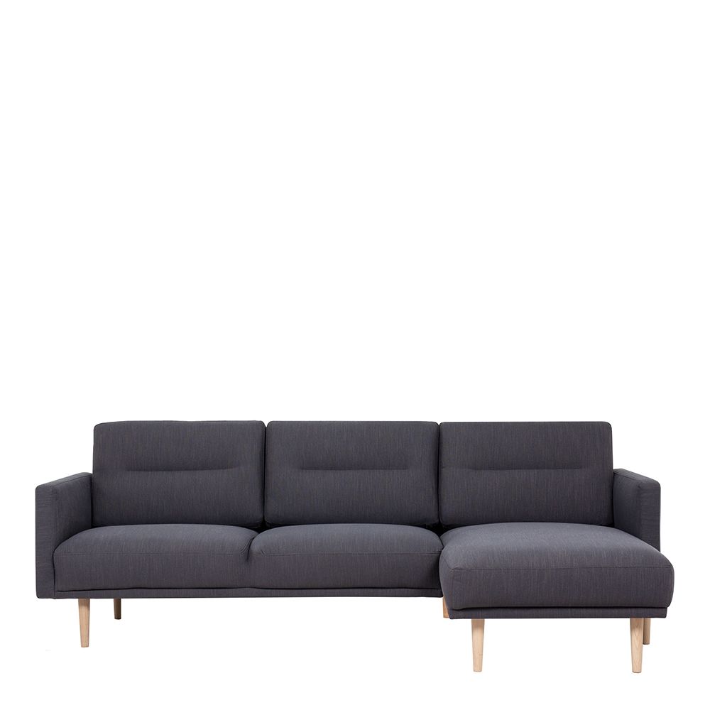 Furniture To Go Larvik Chaiselongue Sofa (RH) - Antracit, Oak Legs