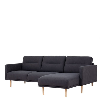 Furniture To Go Larvik Chaiselongue Sofa (RH) - Antracit, Oak Legs