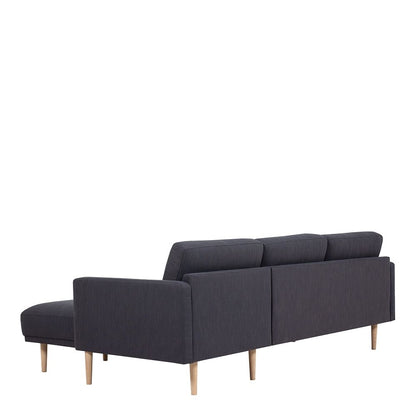 Furniture To Go Larvik Chaiselongue Sofa (RH) - Antracit, Oak Legs