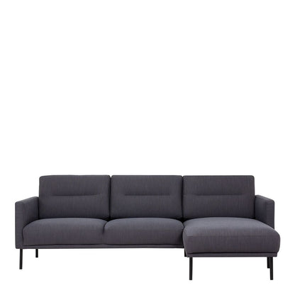 Furniture To Go Larvik Chaiselongue Sofa (RH) - Anthracite, Black Legs