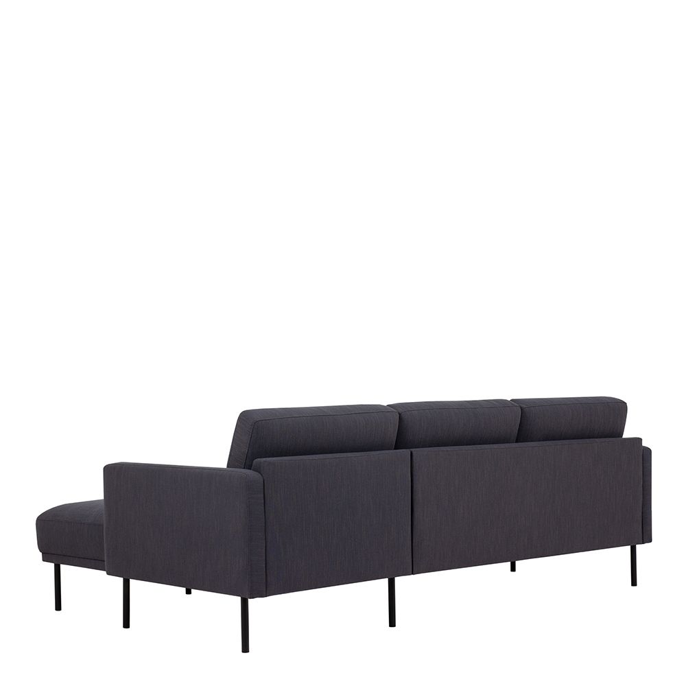 Furniture To Go Larvik Chaiselongue Sofa (RH) - Anthracite, Black Legs