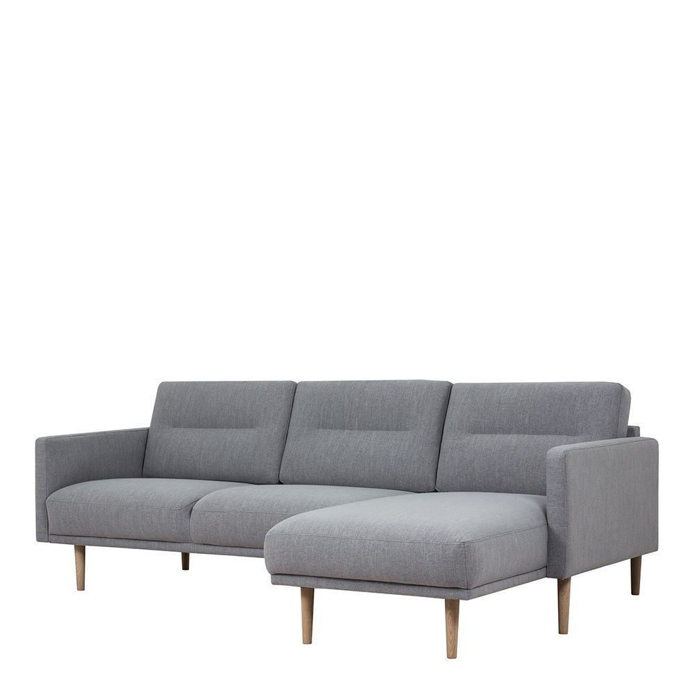 Furniture To Go Larvik Chaiselongue Sofa (RH) - Grey, Oak Legs