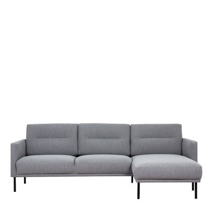 Furniture To Go Larvik Chaiselongue Sofa (RH) - Grey, Black Legs