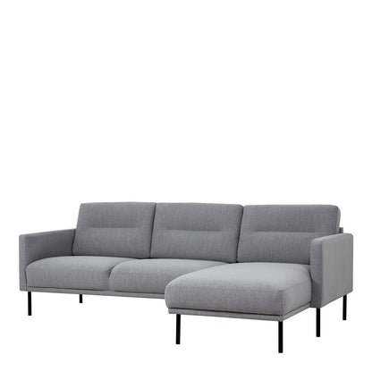 Furniture To Go Larvik Chaiselongue Sofa (RH) - Grey, Black Legs