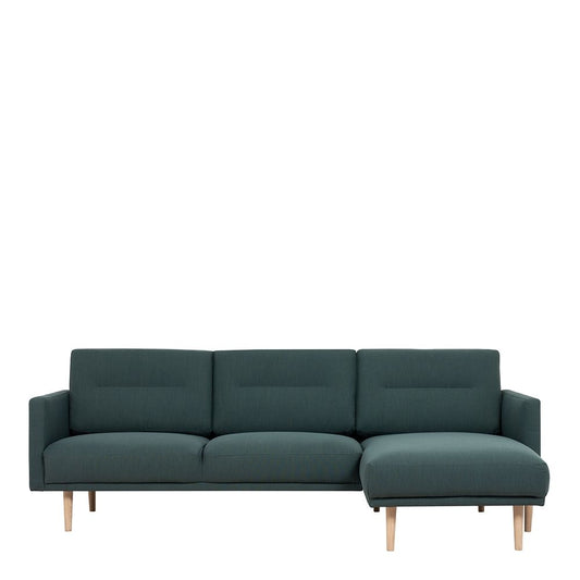 Furniture To Go Larvik Chaiselongue Sofa (RH) - Dark Green, Oak Legs