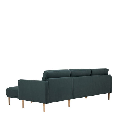 Furniture To Go Larvik Chaiselongue Sofa (RH) - Dark Green, Oak Legs