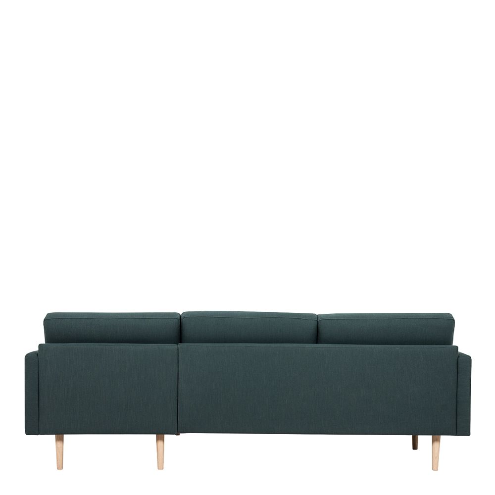 Furniture To Go Larvik Chaiselongue Sofa (RH) - Dark Green, Oak Legs