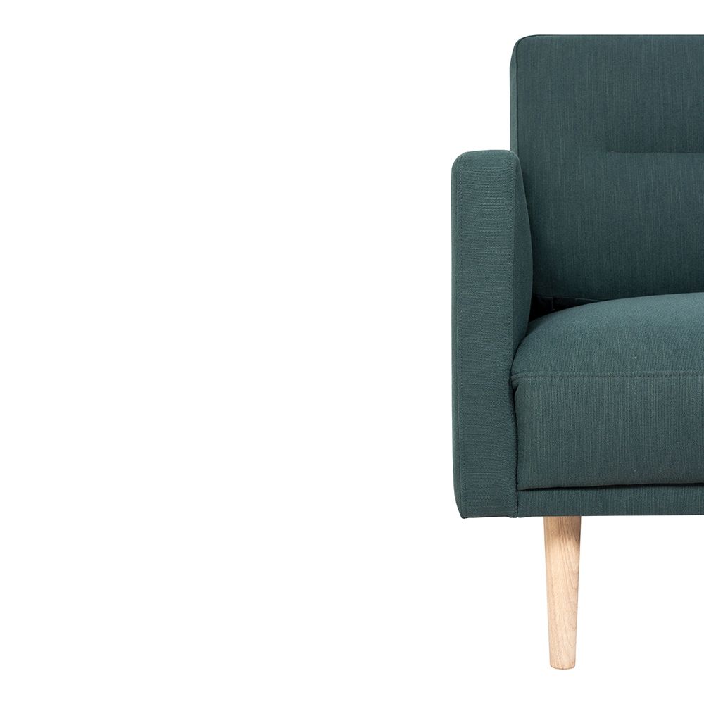 Furniture To Go Larvik Chaiselongue Sofa (RH) - Dark Green, Oak Legs