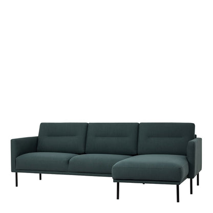 Furniture To Go Larvik Chaiselongue Sofa (RH) - Dark Green, Black Legs