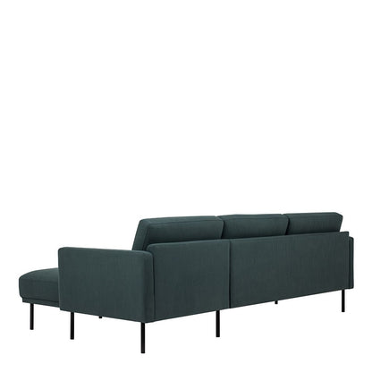 Furniture To Go Larvik Chaiselongue Sofa (RH) - Dark Green, Black Legs