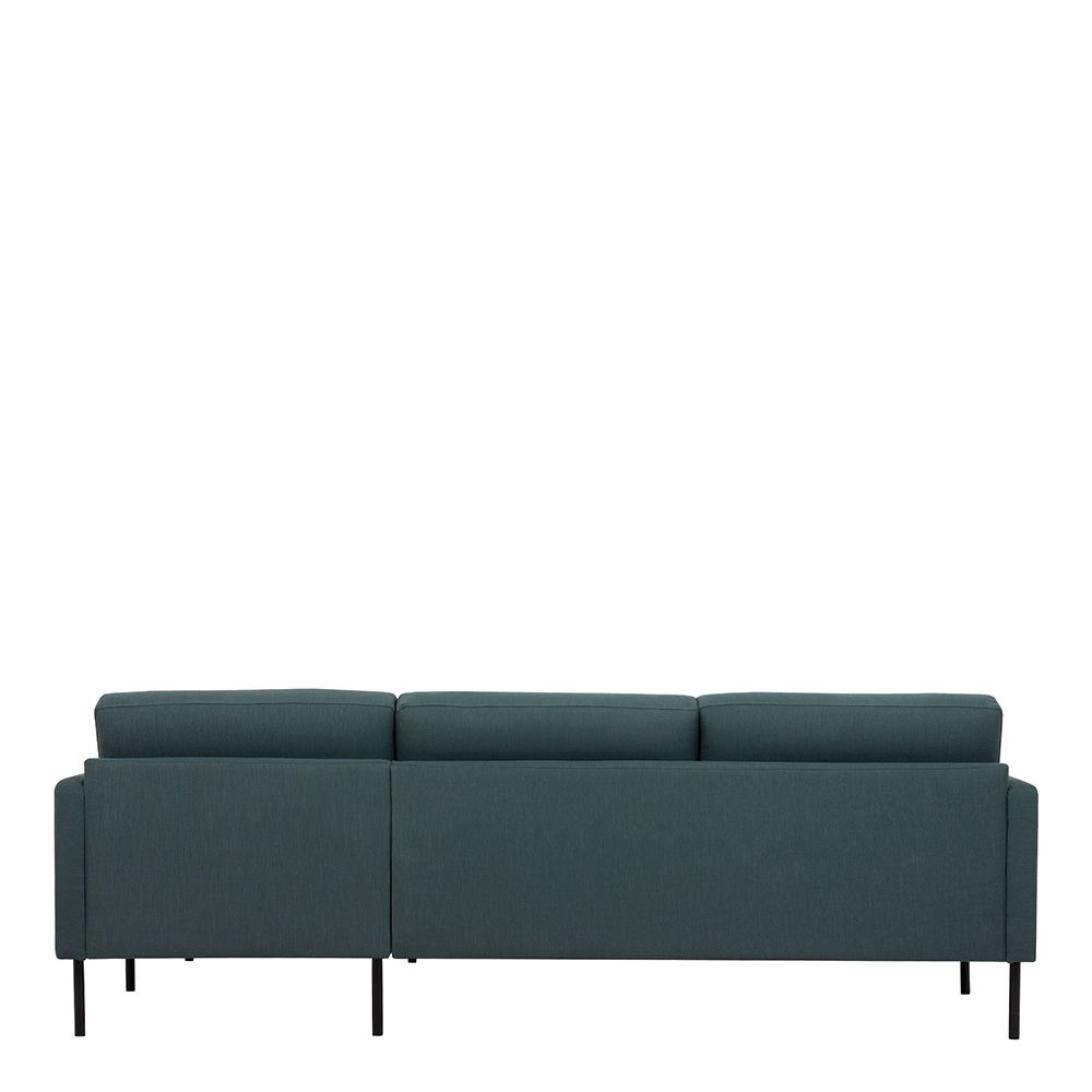 Furniture To Go Larvik Chaiselongue Sofa (RH) - Dark Green, Black Legs