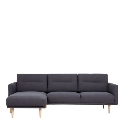 Furniture To Go Larvik Chaiselongue Sofa (LH) - Anthracite, Oak Legs