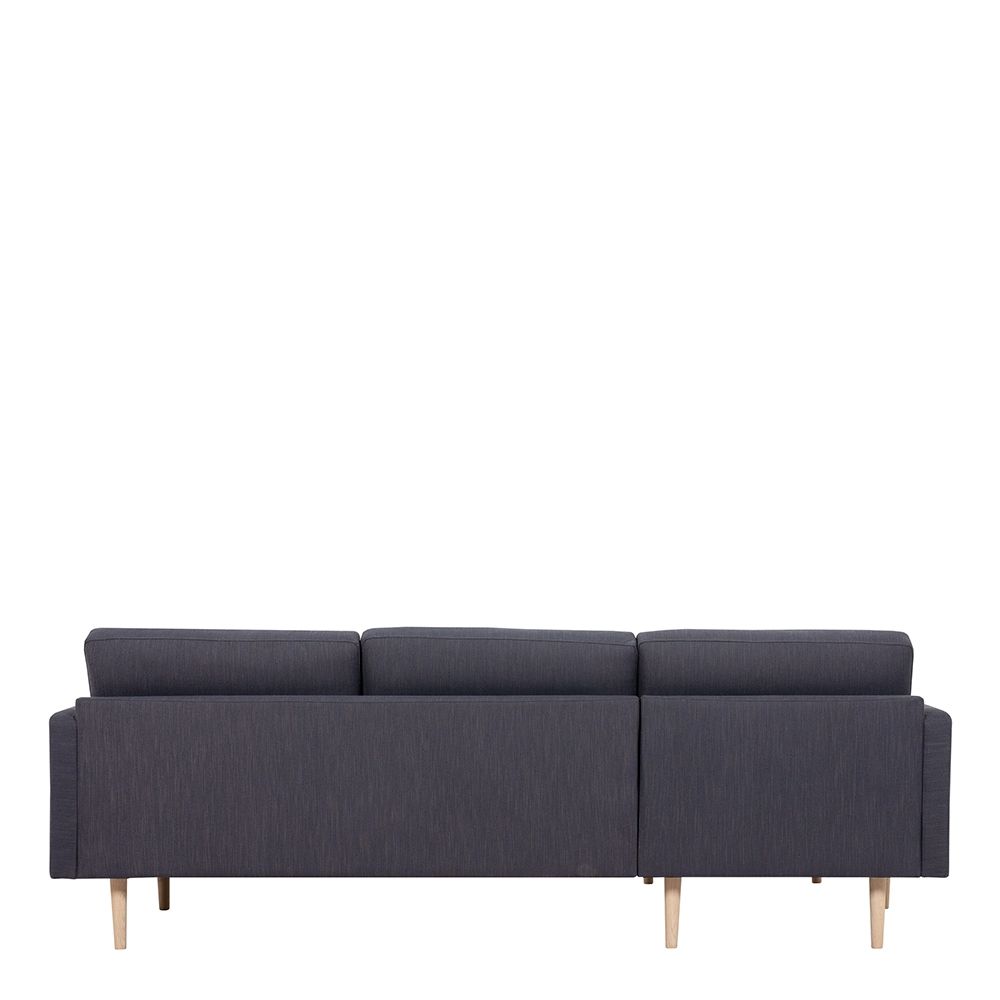 Furniture To Go Larvik Chaiselongue Sofa (LH) - Anthracite, Oak Legs