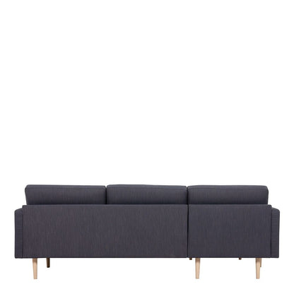 Furniture To Go Larvik Chaiselongue Sofa (LH) - Anthracite, Oak Legs