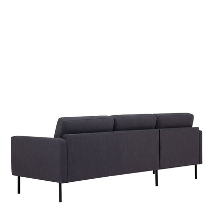 Furniture To Go Larvik Chaiselongue Sofa (LH) - Anthracite, Black Legs