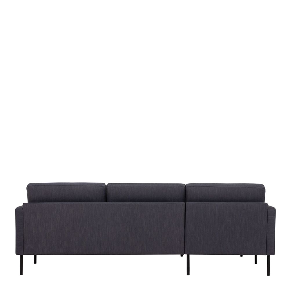 Furniture To Go Larvik Chaiselongue Sofa (LH) - Anthracite, Black Legs