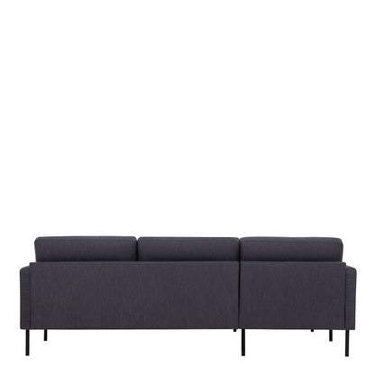 Furniture To Go Larvik Chaiselongue Sofa (LH) - Anthracite, Black Legs