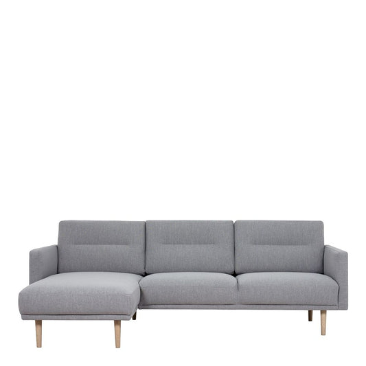 Furniture To Go Larvik Chaiselongue Sofa (LH) - Grey, Oak Legs