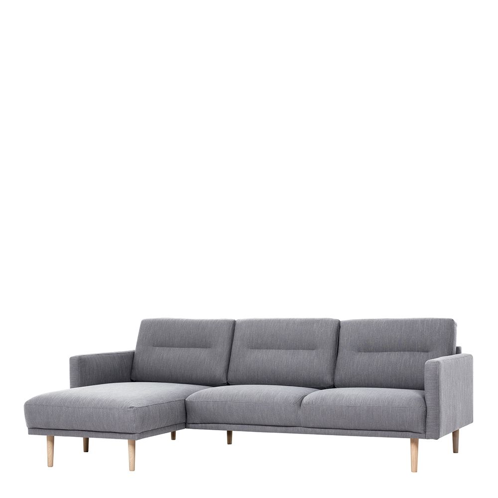 Furniture To Go Larvik Chaiselongue Sofa (LH) - Grey, Oak Legs