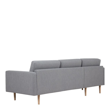 Furniture To Go Larvik Chaiselongue Sofa (LH) - Grey, Oak Legs