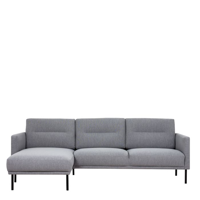 Furniture To Go Larvik Chaiselongue Sofa (LH) - Grey, Black Legs