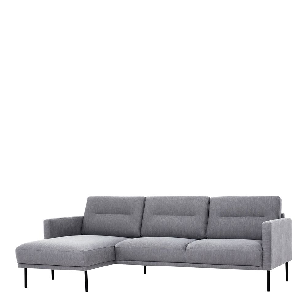 Furniture To Go Larvik Chaiselongue Sofa (LH) - Grey, Black Legs