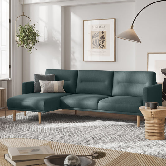 Furniture To Go Larvik 2.5 Seater Sofa - Dark Green, Black Legs