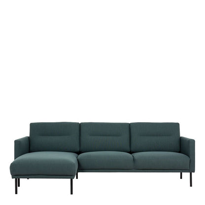 Furniture To Go Larvik Chaiselongue Sofa (LH) - Dark Green, Black Legs