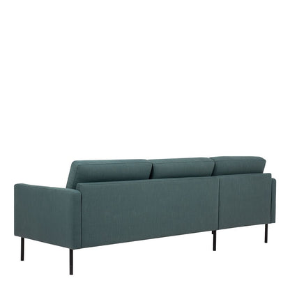 Furniture To Go Larvik Chaiselongue Sofa (LH) - Dark Green, Black Legs