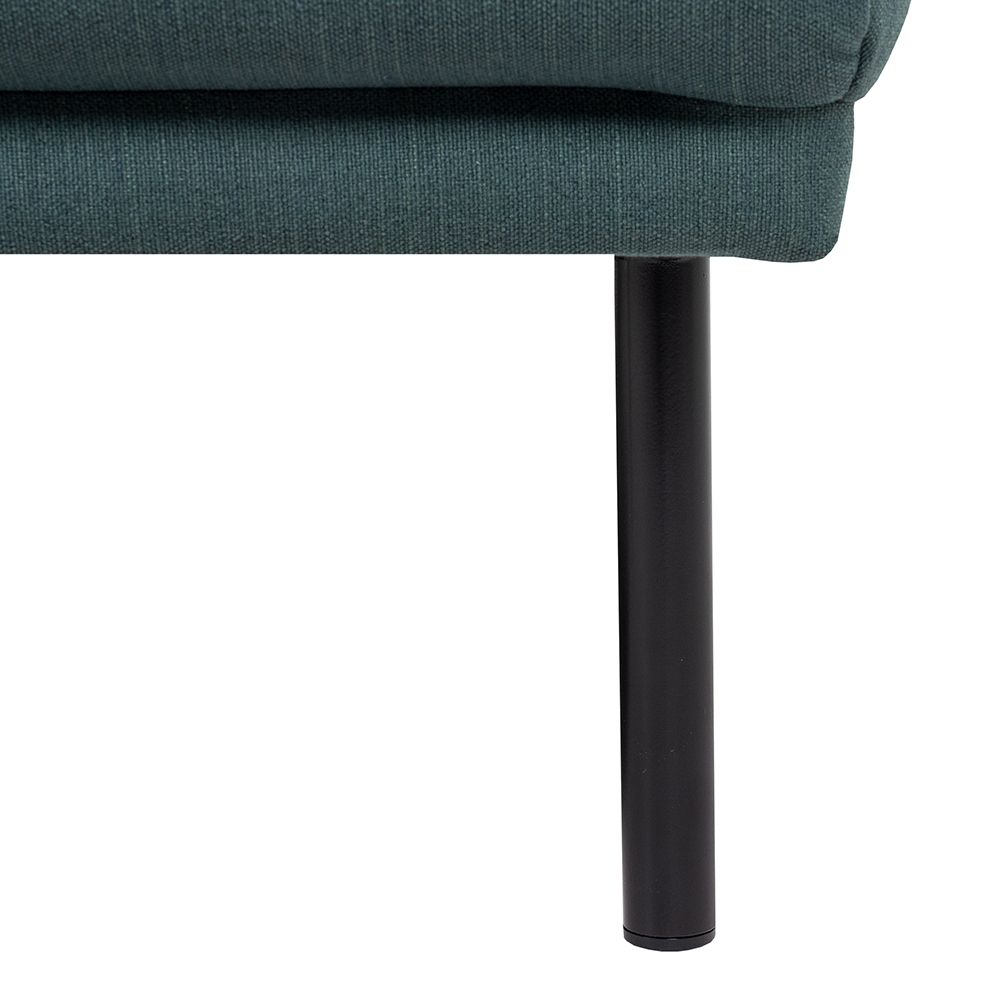 Furniture To Go Larvik Chaiselongue Sofa (LH) - Dark Green, Black Legs