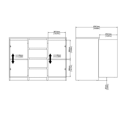 Furniture To Go Naia Sideboard 4 Drawers 2 Doors in Black Matt