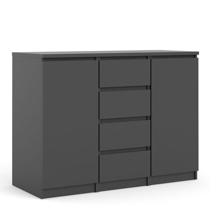 Furniture To Go Naia Sideboard 4 Drawers 2 Doors in Black Matt