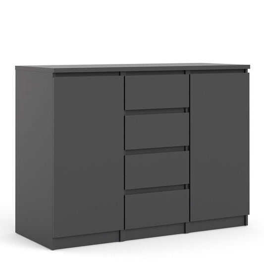 Furniture To Go Naia Sideboard 4 Drawers 2 Doors in Black Matt