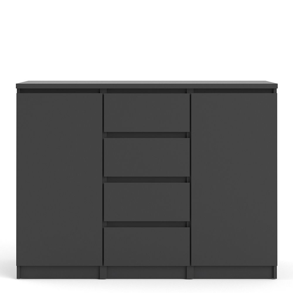 Furniture To Go Naia Sideboard 4 Drawers 2 Doors in Black Matt