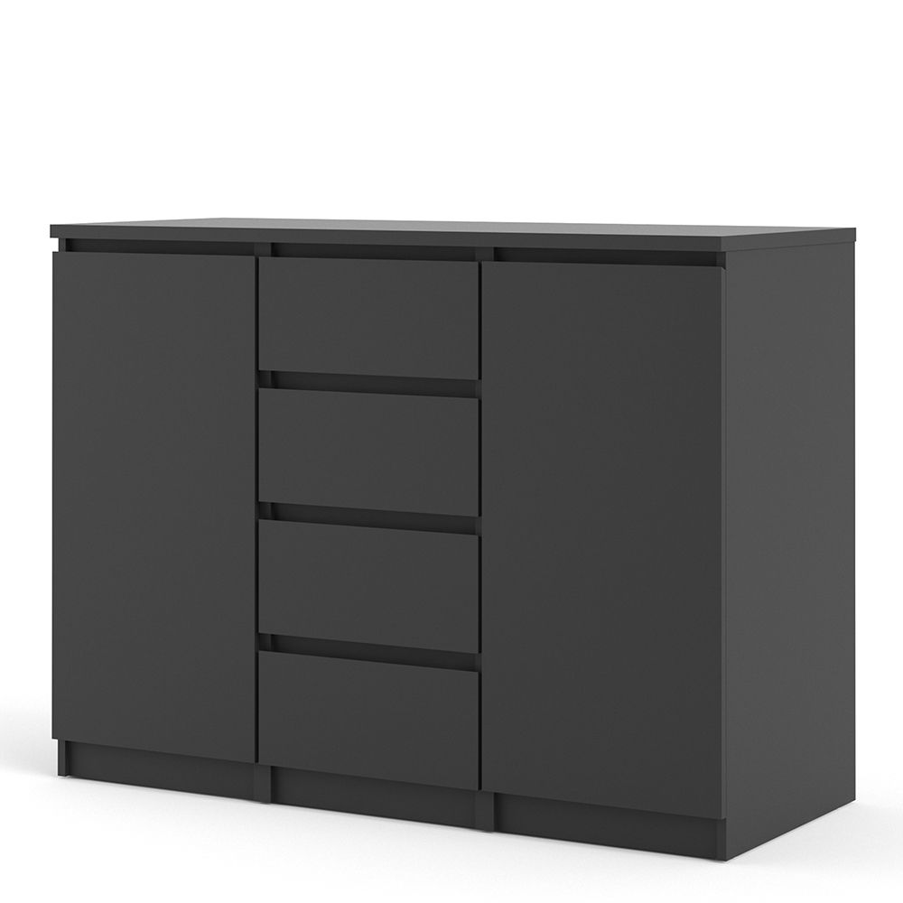 Furniture To Go Naia Sideboard 4 Drawers 2 Doors in Black Matt