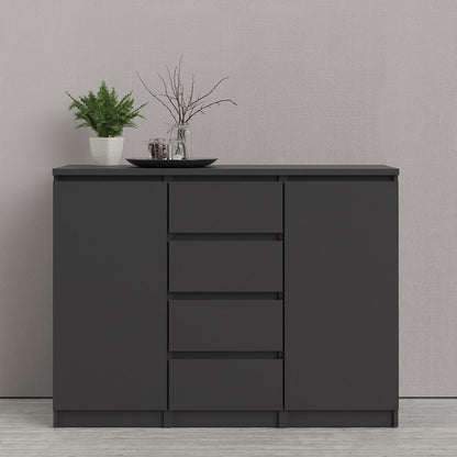 Furniture To Go Naia Sideboard 4 Drawers 2 Doors in Black Matt