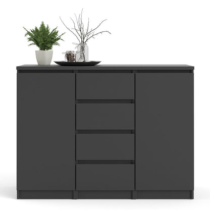 Furniture To Go Naia Sideboard 4 Drawers 2 Doors in Black Matt