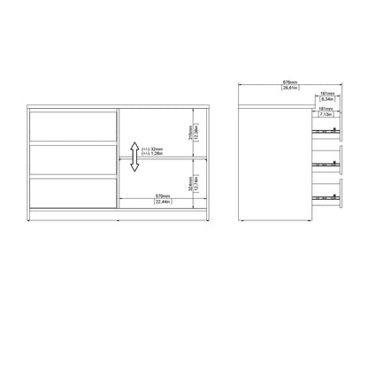 Furniture To Go Naia Storage Unit with 1 Sliding Door and 3 Drawers in Jackson Hickory Oak