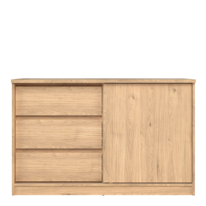 Furniture To Go Naia Storage Unit with 1 Sliding Door and 3 Drawers in Jackson Hickory Oak